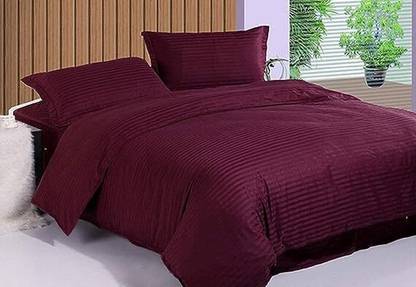 Royal Lush 300 TC Cotton Queen Striped Flat Bedsheet