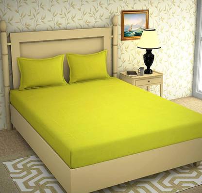 BEVI Microfiber Double Fitted (Elastic) 300 TC Solid Bedsheet