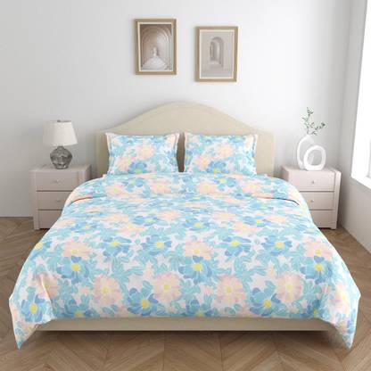 haus & kinder Cotton King Flat 144 TC Floral Bedsheet