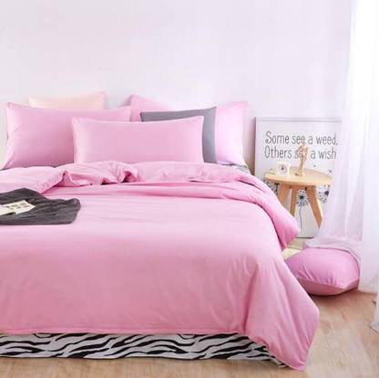Lucifer Cotton Double Flat 300 TC Solid Bedsheet