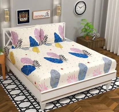 lhf 144 TC Microfiber Double 3D Printed Flat Bedsheet