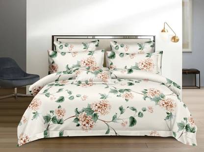 CHHILAKIYA Cotton King Flat 210 TC Floral Bedsheet