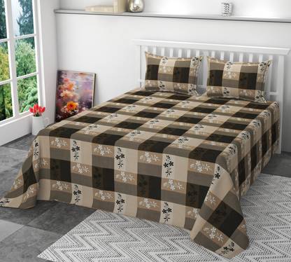 SCHp Cotton Super King Flat 320 TC Printed Bedsheet