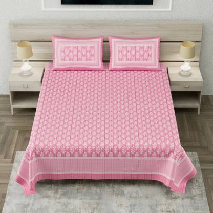 Kanha Online Shopping 186 TC Cotton King Jaipuri Prints Flat Bedsheet