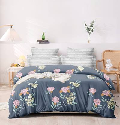 BEDROSE Polycotton Double Flat 160 TC Printed Bedsheet