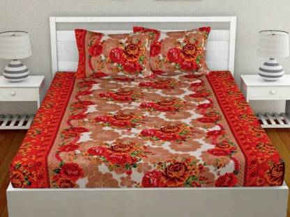Decorum Microfiber Double Flat 204 TC Floral Bedsheet
