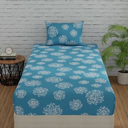 Huesland 144 TC Cotton Single Geometric Flat Bedsheet