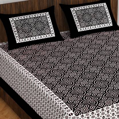 JAIPUR PRINTS 160 TC Cotton Double Jaipuri Prints Flat Bedsheet
