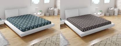 sri sedhu textiles 214 TC Cotton Single Self Design Flat Bedsheet