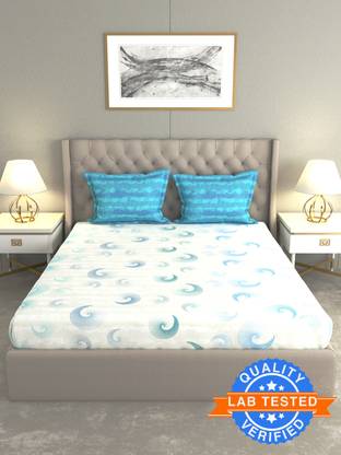 Raymond Home Cotton Double Flat 120 TC Abstract Bedsheet