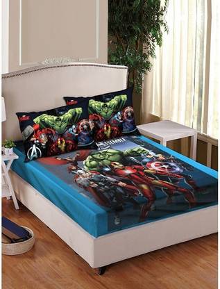 MARVEL 180 TC Cotton Double Cartoon Flat Bedsheet