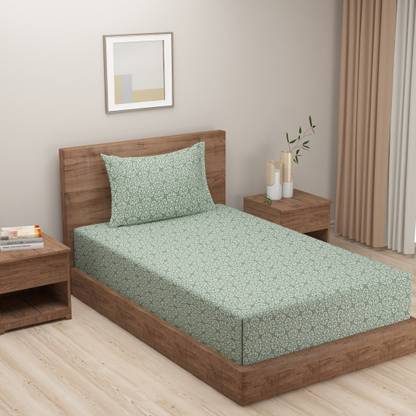 SWAYAM Cotton Single Flat 200 TC Printed Bedsheet