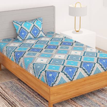 Bedspun 180 TC Microfiber Single Printed Flat Bedsheet