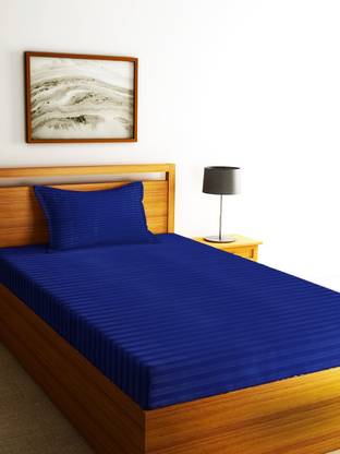 Home Sizzler 300 TC Microfiber Single Striped Flat Bedsheet