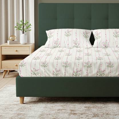 Urban Space Cotton Super King Flat 200 TC Floral Bedsheet