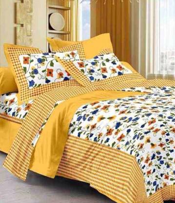 100% cotton bedsheet 150 TC Cotton Double Geometric Flat Bedsheet