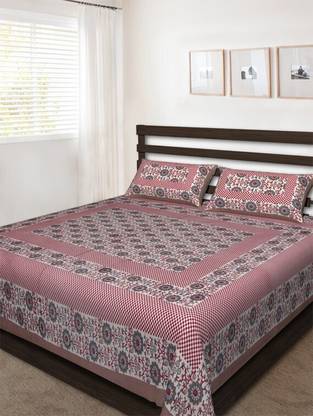 Bombay Spreads 206 TC Cotton Double Printed Flat Bedsheet