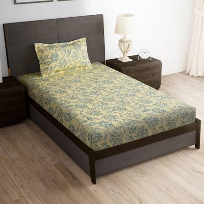 Story@home 180 TC Microfiber Single Printed Flat Bedsheet