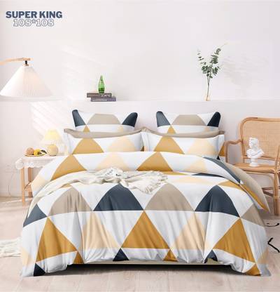 HIDECOR 280 TC Microfiber King 3D Printed Flat Bedsheet