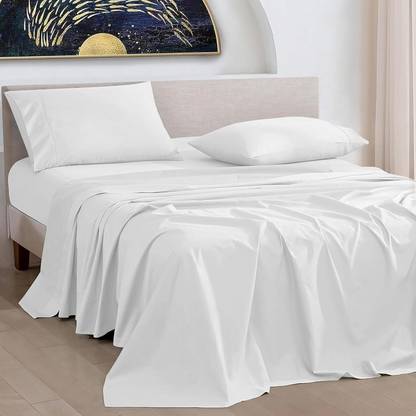 lacoza Cotton King Flat 400 TC Solid Bedsheet