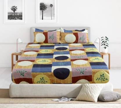 welhous 120 TC Microfiber Double Floral Flat Bedsheet