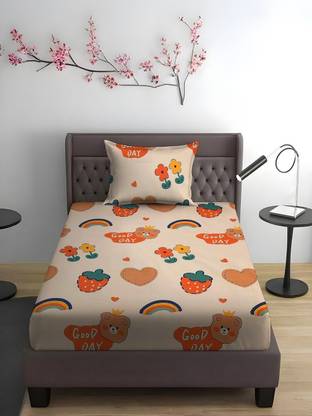 Weave & Décor Microfiber Single Flat 300 TC Cartoon Bedsheet