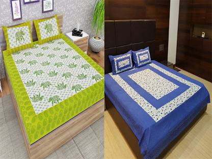 150 TC Cotton Double Jaipuri Prints Bedsheet