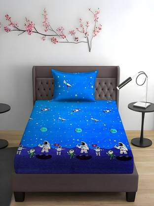 Weave & Décor Microfiber Single Flat 300 TC Cartoon Bedsheet