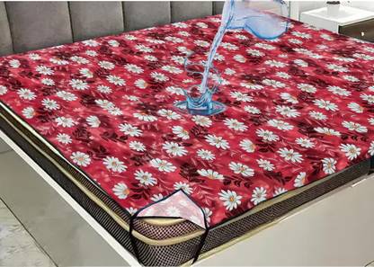 RELOOK INDUSTRIES PVC Double Fitted (Elastic) 120 TC Printed Bedsheet