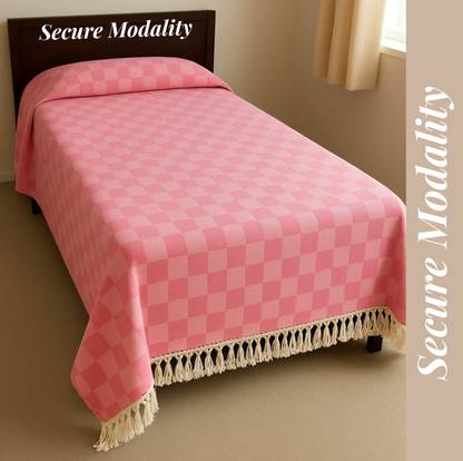 Secure Modality 200 TC Silk, Cotton Double 3D Printed Flat Bedsheet