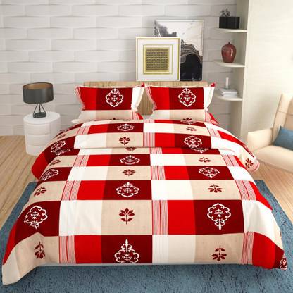 CHAMAN traders 0 TC Polyester Double 3D Printed Flat Bedsheet