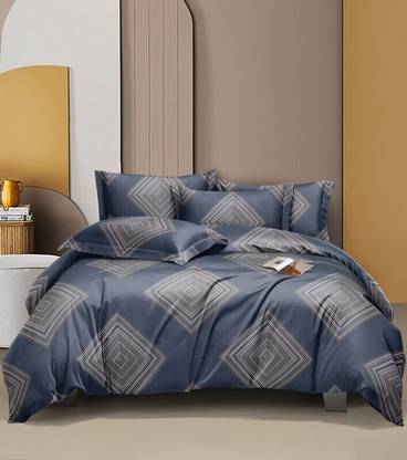 CHHILAKIYA 210 TC Cotton Queen 3D Printed Flat Bedsheet