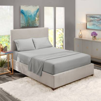 BEVI 300 TC Microfiber Double Solid Flat Bedsheet