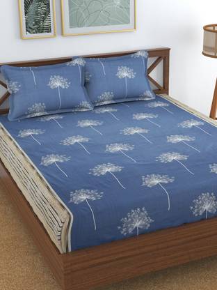 Florida Cotton Double Flat 144 TC Floral Bedsheet