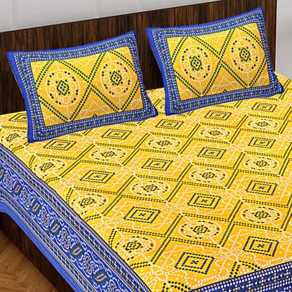 UNIBLISS Cotton Double Flat 144 TC Floral Bedsheet