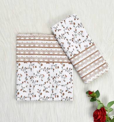 BLENZZA DECO 200 TC Cotton Single Printed Flat Bedsheet