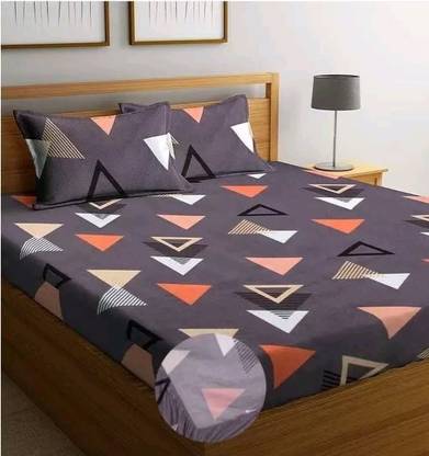 DecorDreams Cotton Double Fitted (Elastic) 350 TC Abstract Bedsheet
