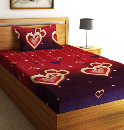 Fashion String 144 TC Microfiber Single Printed Flat Bedsheet