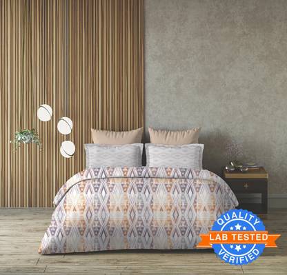Arvind Cotton King Flat 144 TC Geometric Bedsheet