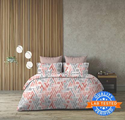 Arvind Cotton Queen Flat 120 TC Geometric Bedsheet