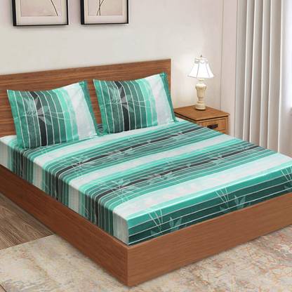 Flipkart SmartBuy 120 TC Cotton Double Abstract Flat Bedsheet