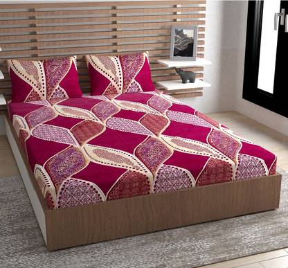 METRO LIVING Microfiber Double Flat 130 TC Printed Bedsheet