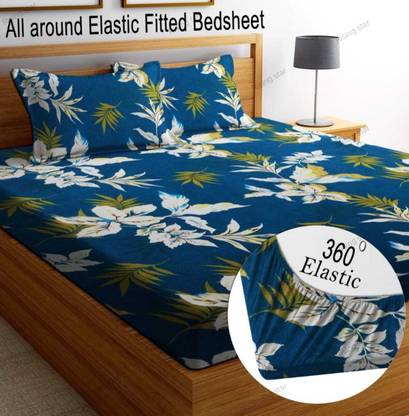 RisingStar Microfiber King Fitted (Elastic) 250 TC Printed Bedsheet