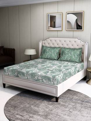 Bombay Dyeing Cotton Double Flat 104 TC Floral Bedsheet