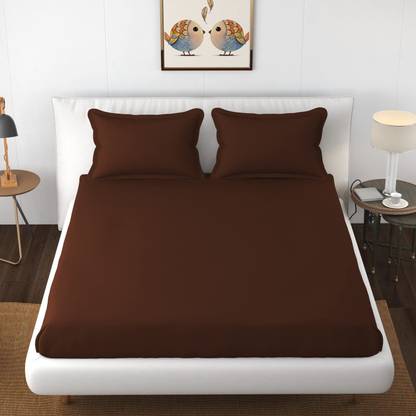 BEVI Microfiber Double Flat 300 TC Solid Bedsheet