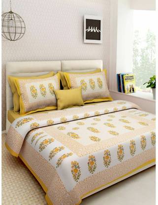Radhakant Collections 150 TC Cotton Double Printed Flat Bedsheet