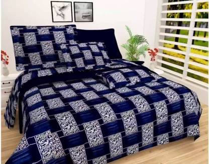 LA MANTTA Cotton Double Flat 104 TC Printed Bedsheet