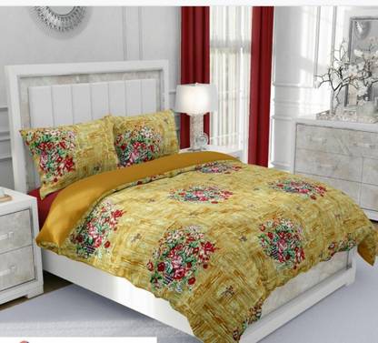 MORADO 144 TC Polycotton Double Floral Flat Bedsheet