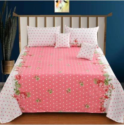 Apni Dukan 204 TC Cotton Queen Printed Flat Bedsheet