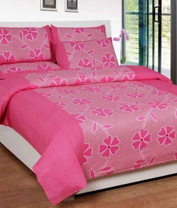 TOP ONE 144 TC Cotton Double Floral Flat Bedsheet